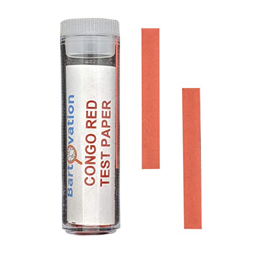 קונגו אדום מבחן נייר [בקבוקון של 100 רצועות] עבור איכותי צר-טווח חומציות 3.0 כדי 5.2 בדיקות